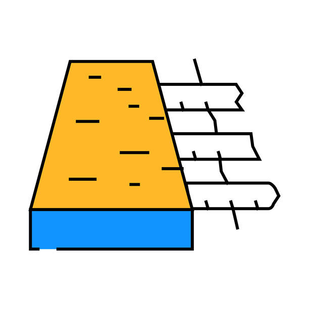 钢筋混凝土地板图标彩色插图图片下载