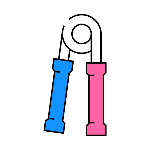 腕扩张器健身器材图标彩色插图图片下载