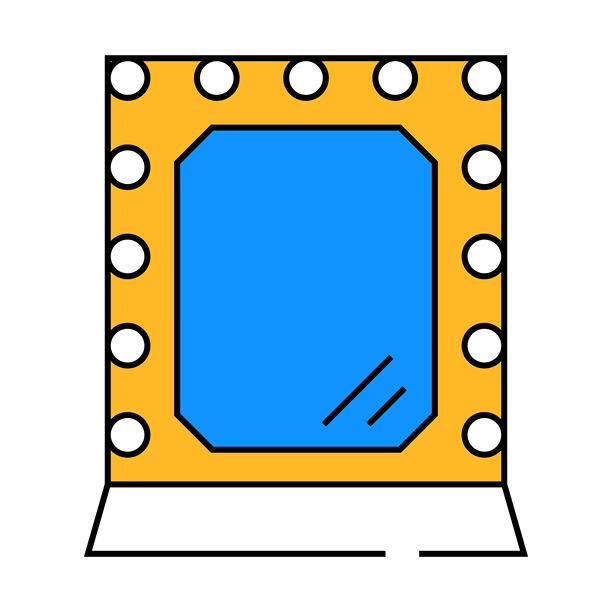 镜子造型师图标彩色插图图片下载