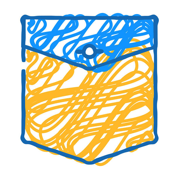 西方口袋图标涂鸦插图图片下载