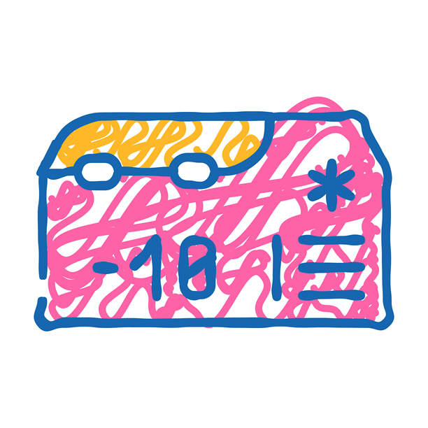 移动冰箱平面图标涂鸦插画图片下载