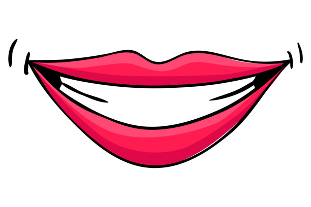 红唇女性。女人表达情感，美的概念。现代波普艺术风格，平面矢量设计插画图片下载