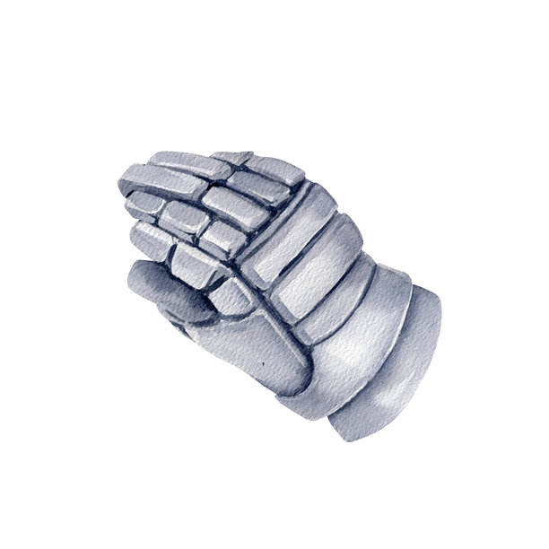 灰色冰球手套，冰上运动防护，冬季运动装备水彩插画，冰球比赛装饰冰上运动主题手绘素描，横幅，门票，博客图片下载