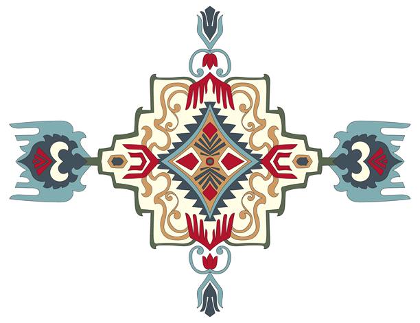 地毯成分，曼陀罗图案，抽象花民族发图片下载