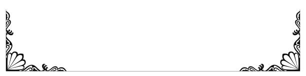 纸的底角。文本框中。复古角，白色背景上的黑线。制作框架的线图片下载