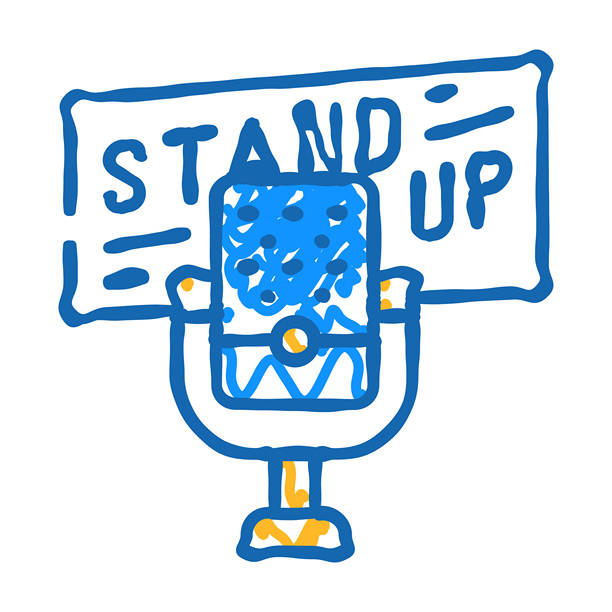 站立事件图标涂鸦插图图片下载