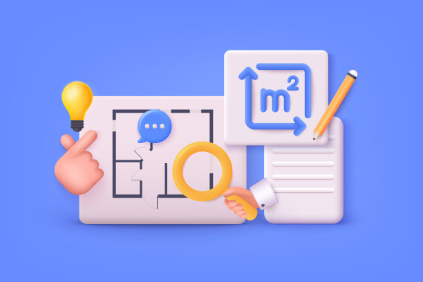 建筑设计。房子的计划。平面图的构思。3D网络矢量插图。图片下载