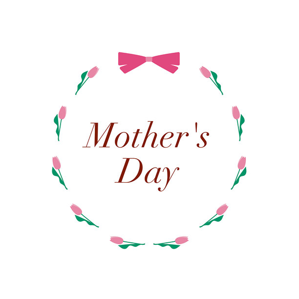 母亲节贴纸插画郁金香相框图片下载