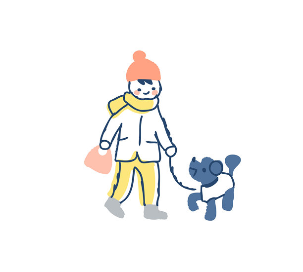 男孩在遛狗图片下载