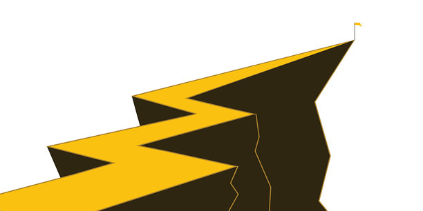 成功之路。领导和激励。商业和金融概念。孤立在白色背景上。矢量插图平面设计。顶部带有旗帜的山地信息图元素。图片下载