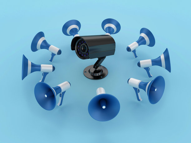 配有扩音器的安全摄像头图片下载