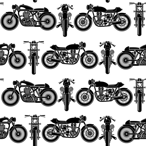 图案包括一辆简单的摩托车，图片下载