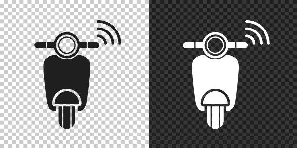 联网摩托车。空白背景上的设计图标图片下载