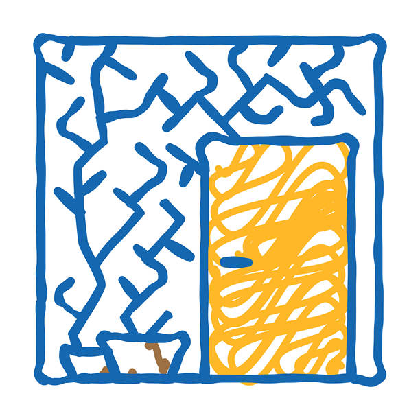 绿色植物墙设计室内图标涂鸦插画图片下载