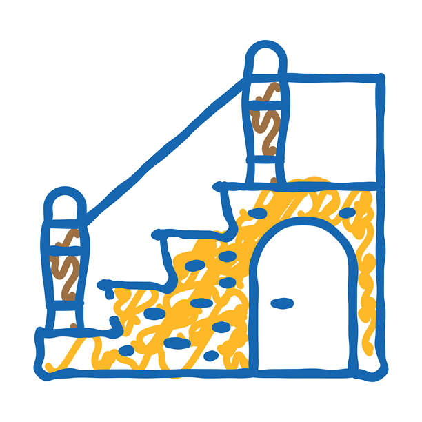 楼梯与衣柜图标涂鸦插图图片下载