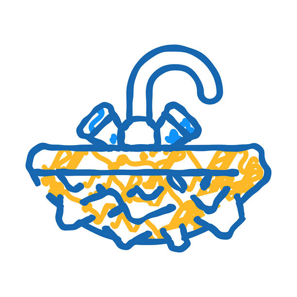 实心石脸盆图标涂鸦插图图片下载