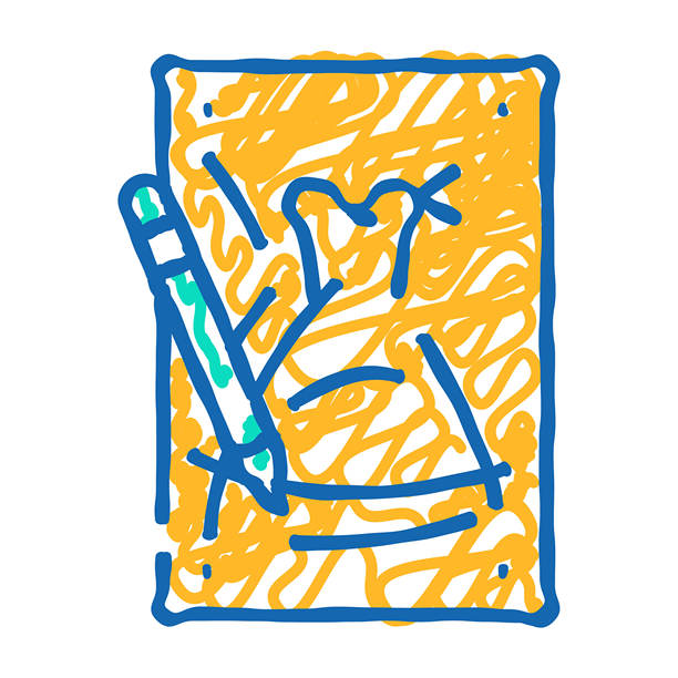 素描造型师图标涂鸦插画图片下载