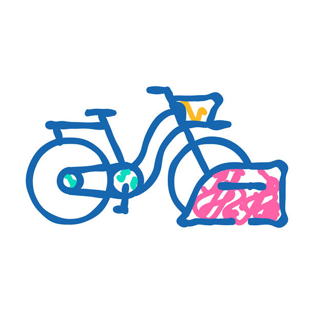 自行车停放图标涂鸦插图图片下载