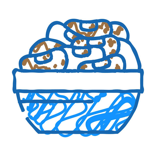 豆子碗图标涂鸦插图图片下载