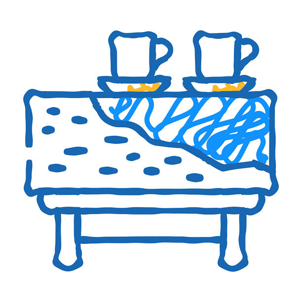 设计木制手工桌子图标涂鸦插图图片下载