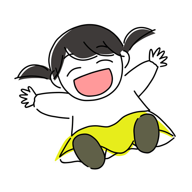 一个可爱的女孩开心的插画图片下载