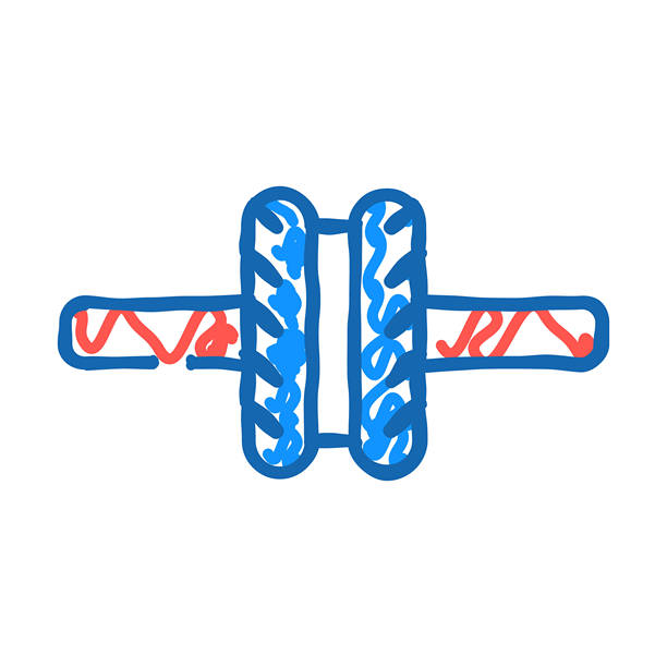 按滚筒健身器材图标涂鸦说明图片下载