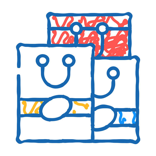 手袋造型师图标涂鸦插画图片下载