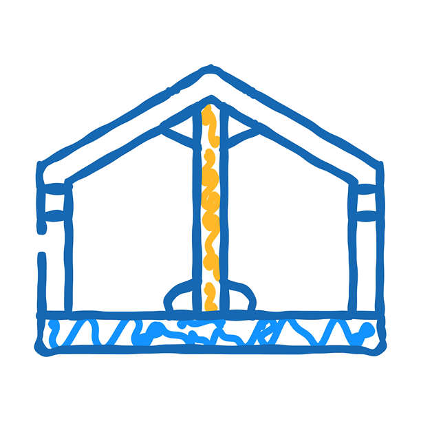 建筑金属框架图标涂鸦插图图片下载