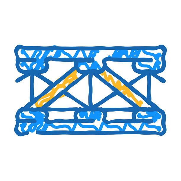 桥梁金属材质框架图标涂鸦插画图片下载