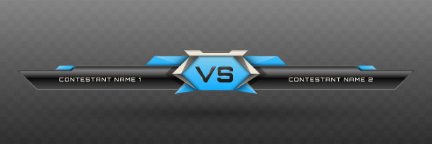 在电子竞技、游戏和体育转播的金属黑色、银色和天蓝色主题比赛中对战倒数第三名图片下载