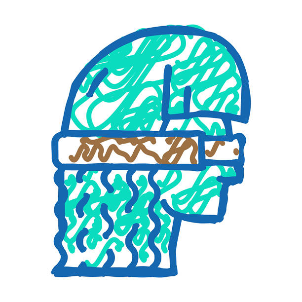 头发拉直图标涂鸦插图图片下载