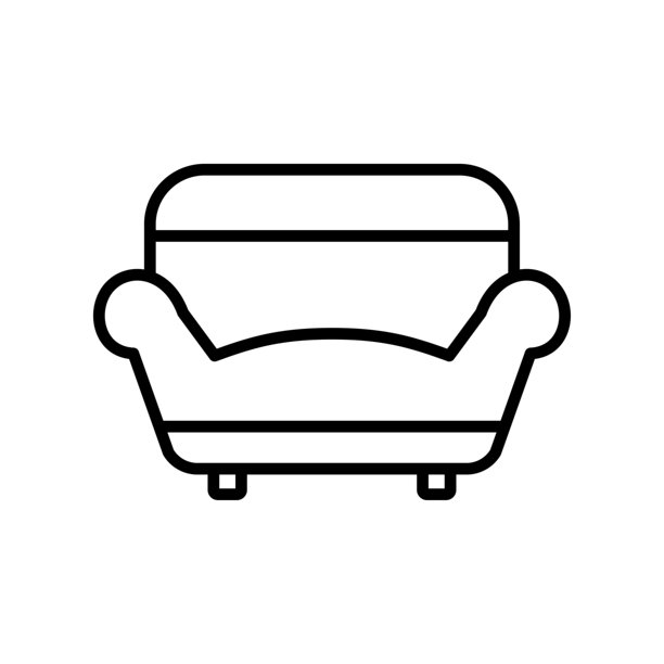 沙发家具图标矢量设计模板简单而现代图片下载