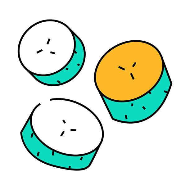 切片黄瓜图标彩色插图图片下载