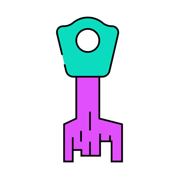 抽象的关键图标彩色插图图片下载