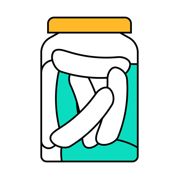 酸黄瓜图标彩色插图图片下载