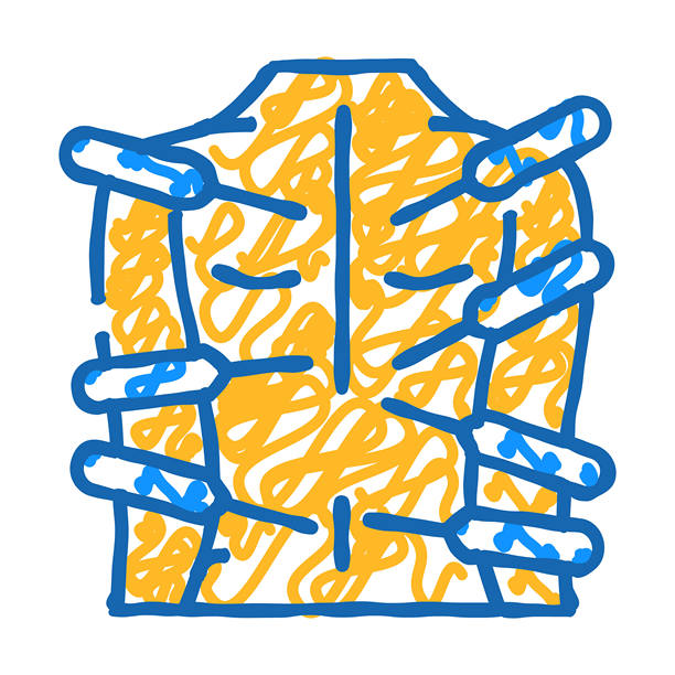 针灸东方按摩图标涂鸦插画图片下载