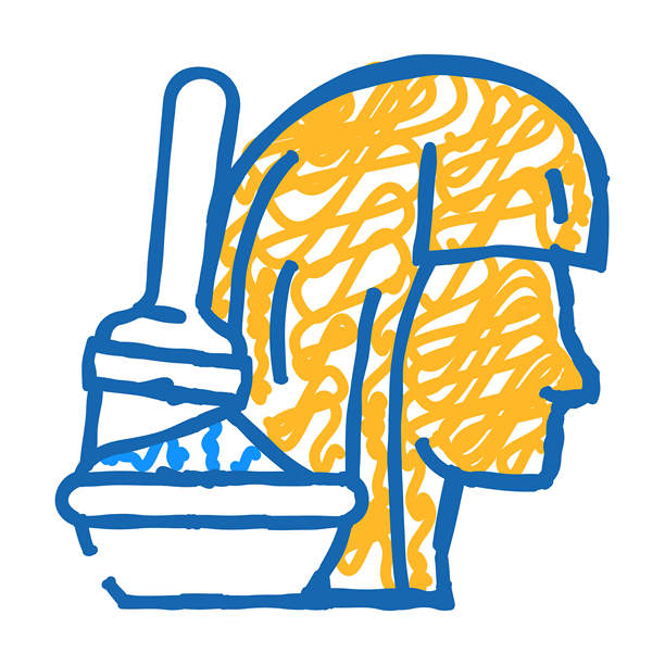 画头发图标涂鸦插图图片下载