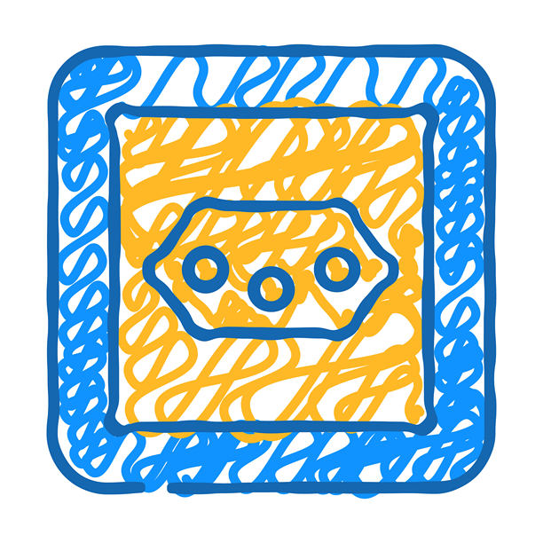 J型插座图标涂鸦插图图片下载