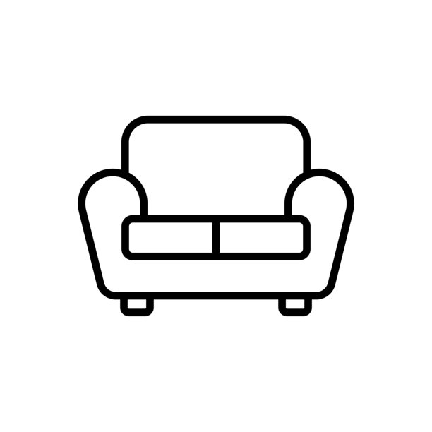 沙发家具图标矢量设计模板简单而现代图片下载