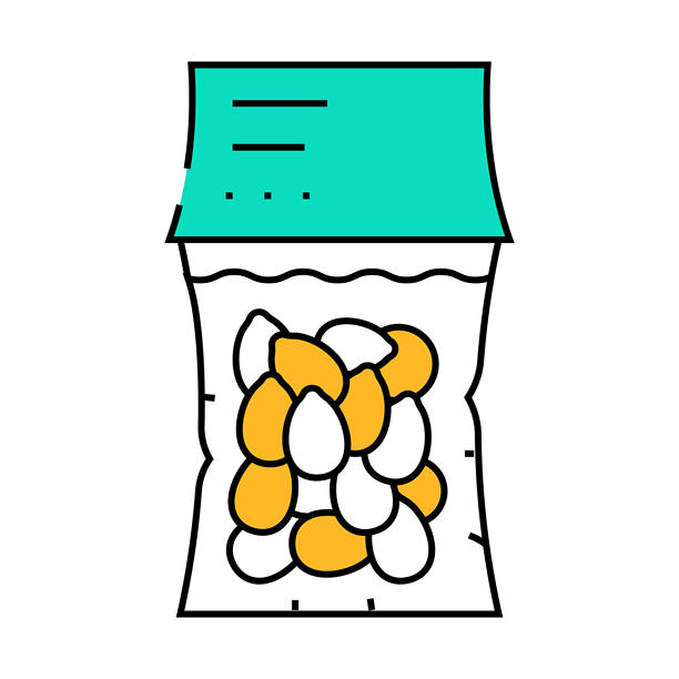 真空包装橄榄图标彩色插图图片下载