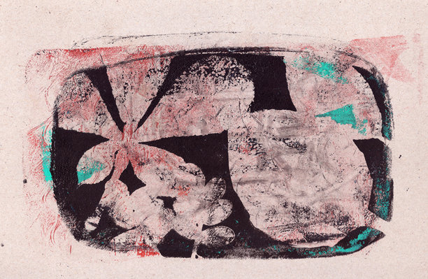 真正的树叶在纸上的印记，创造性的抽象垃圾背景图片下载