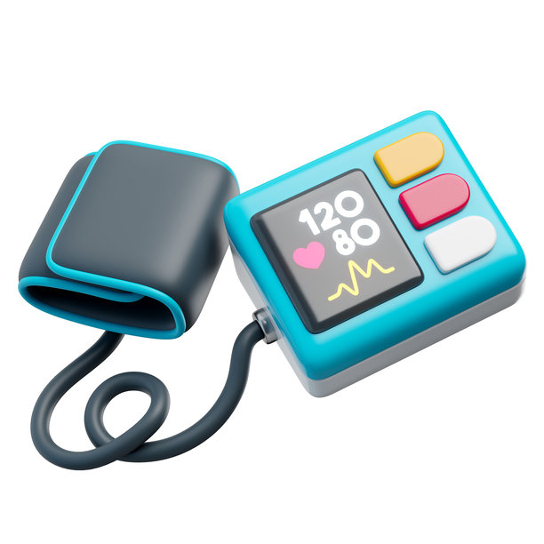 医疗保健血压计的3d图标说明图片下载