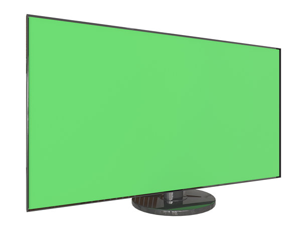 Led显示器或电视与绿色屏幕色度键背景。图片下载