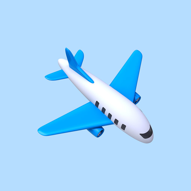 一架客机的3D插图。航空运输和旅行标志。库存图片图片下载