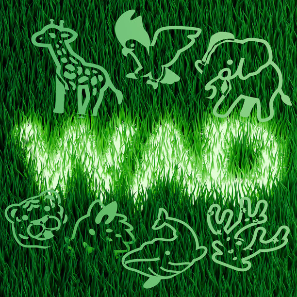 世界动物日问候插画。3 d渲染。图片下载