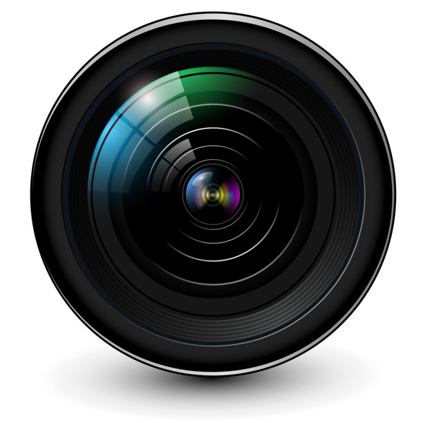 相机照片镜头，3d图标逼真插图。图片下载