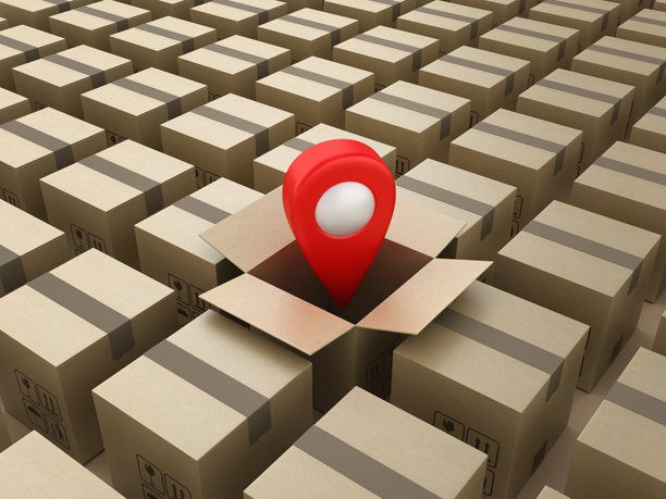 带纸板箱的GPS标记图片下载