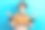 照片中甜美梦幻的女士穿着条纹毛衣微笑着闭着眼睛享受瑜伽孤立的蓝色背景图片下载