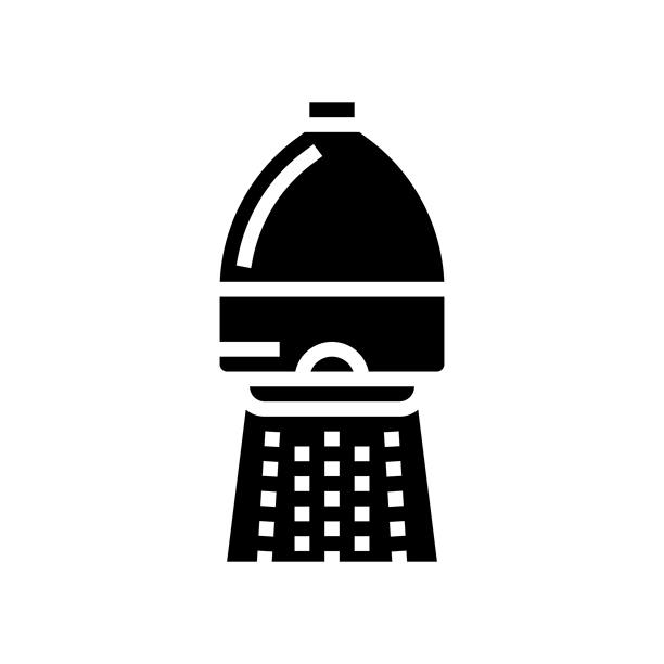 低流量淋浴头节水符号图标矢量插图图片下载