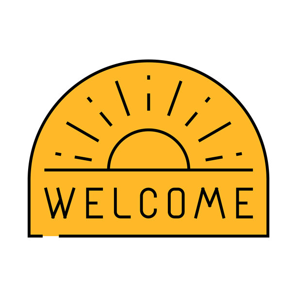 门垫家居内部图标彩色插图图片下载